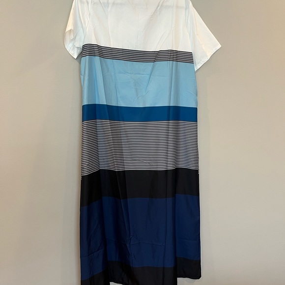 Blue and white striped maxi dress - Picture 2 of 2